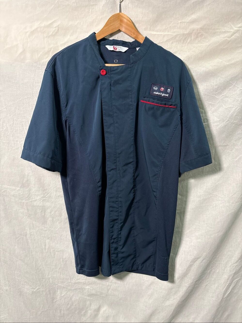 Chick-fil-A TeamStyle by Cintas Uniform Chef Shirt Navy Short Sleeve Unisex M